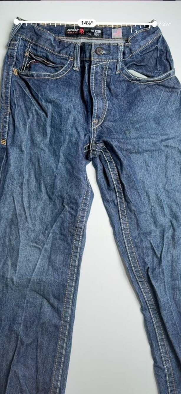 Ariat FR M4 Relaxed Boot Cut Jeans Men's Size 31x32 Flame Resistant Blue Denim - Picture 5 of 8